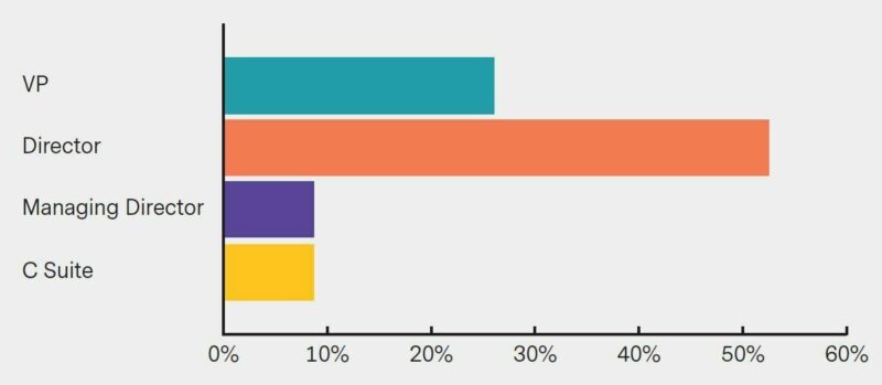 The majority of respondents were Director level or above